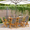 vidaXL Folding Garden Chairs 8 pcs Grey Solid Wood Acacia