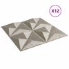 vidaXL Wall Panels 12 pcs Origami Beton 50 x 50 cm XPS Foam