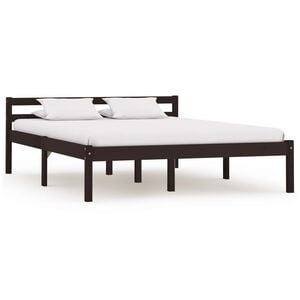 vidaXL Bed Frame without Mattress Dark Brown Solid Pine Wood 120x200 cm
