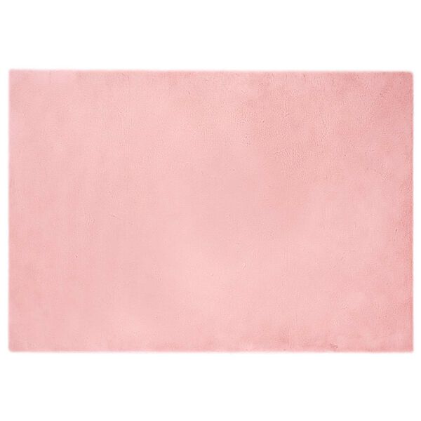 vidaXL Faux Rabbit Fur Rug Olite Pink 140 x 200 cm Polyester