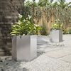 vidaXL Garden Planter 2 pcs Hexagon 46x40x45 cm Stainless Steel