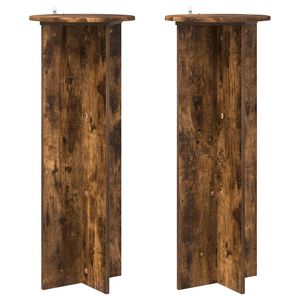 vidaXL Plant Stand 2 pcs Smoked Oak &Oslash;40 x 100 cm Engineered Wood