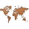 MiMi Innovations Wooden World Map Wall Decoration Luxury Brown 90x54 cm