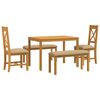 vidaXL Dining Set 5 pcs Beige Solid Oak Wood