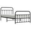 vidaXL Metal Bed Frame without Mattress with Footboard Black 100x200cm