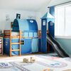 vidaXL Kids' Loft Bed with Tower Blue 80x200 cm Solid Wood Pine