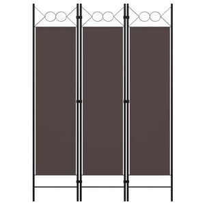 vidaXL 3-Panel Room Divider Brown 120x180 cm