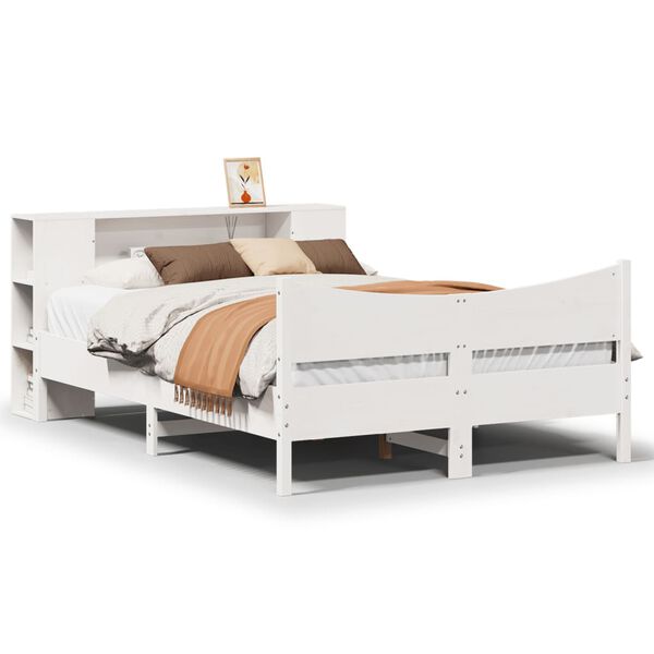 vidaXL Bed Frame without Mattress White 140x200 cm Solid Wood Pine