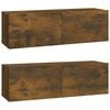 vidaXL 3 Piece TV Cabinet Set Smoked Oak Engineered Wood