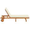 vidaXL Sun Lounger Brown and Cream 199 x 63 x 85 cm Solid Acacia Wood