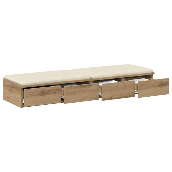 vidaXL Bed Drawers Artisan Oak 120 x 36.5 x 16.5 cm Engineered Wood