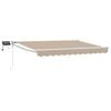 vidaXL Manual Retractable Awning with LEDs Beige and White 3.5 x 2.5 m