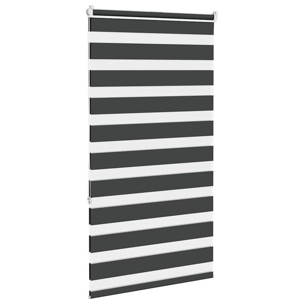 vidaXL Zebra Blind Black 85x150 cm Fabric Width 80.9 cm Polyester
