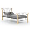 vidaXL Bed Frame without Mattress Black Metal 90x200 cm