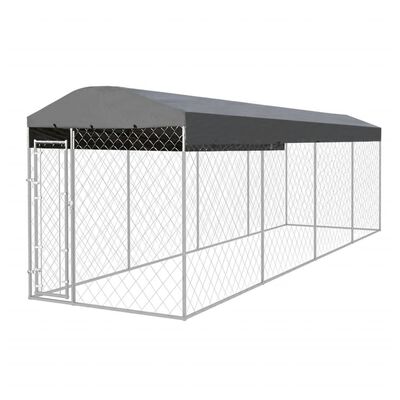 vidaXL Outdoor Dog Kennel with Roof 8x2x2.4 m