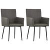 vidaXL Dining Chair | Set of 2 | Taupe | Fabric | Standard | Ergonomic