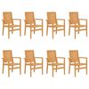 vidaXL 9 Piece Garden Dining Set Solid Wood Teak