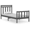 vidaXL Bed Frame without Mattress Grey 90x190 cm Solid Wood