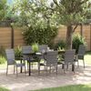 vidaXL Garden Dining Set 7 pcs Grey Powder-Coated Steel