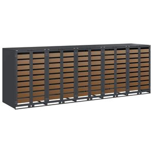 vidaXL Wheelie Bin Storage for 5 Bins Anthracite 340 x 77.5 x 115.5 cm