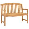 vidaXL Handcarved Rose Bench 114 x 60 x 95 cm Solid Teak Wood Natural