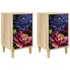 vidaXL Bedside Cabinet KIEL 2 pcs Sonoma Oak 36 x 33 x 60 cm
