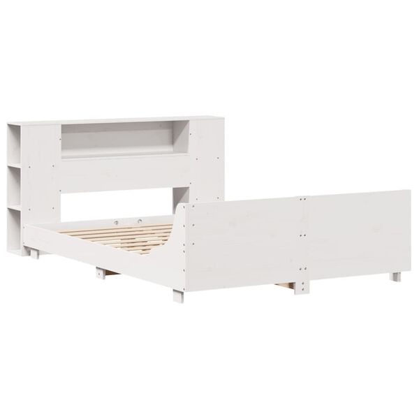 vidaXL Bed Frame without Mattress White 120x190 cm Small Double Solid Wood Pine