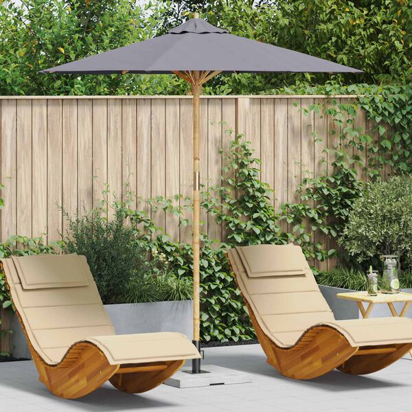 vidaXL Garden Parasol Dark Grey &Oslash; 217 x 230 cm Bamboo