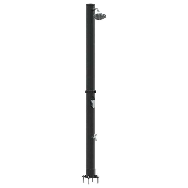 vidaXL Outdoor Solar Shower Black 217 cm PVC and aluminium