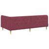 vidaXL Corner Bed Frame with Headboard Wine Red 100 x 200 cm Fabric