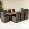 vidaXL 9 Piece Garden Dining Set with Cushions Grey Poly Rattan