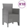 vidaXL Garden Dining Set 11 pcs Light grey Polypropylene