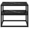 vidaXL Console Table Black 50x40x40 cm Tempered Glass