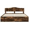 vidaXL Bed Frame with Drawer Smoked Oak 180 x 200 cm Engineer Wood