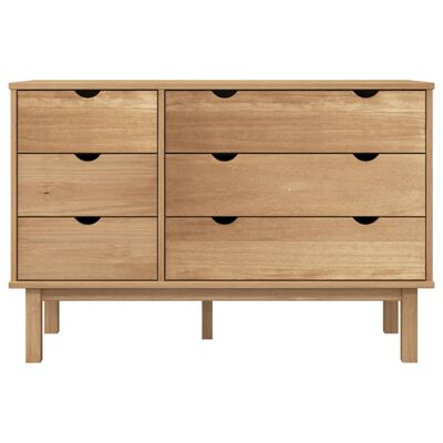 vidaXL Drawer Cabinet OTTA 111x43x73.5cm Solid Wood Pine