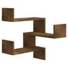 vidaXL Wall corner shelves Wall-Mounted Smoked Oak 40 x 40 x 49.5 cm