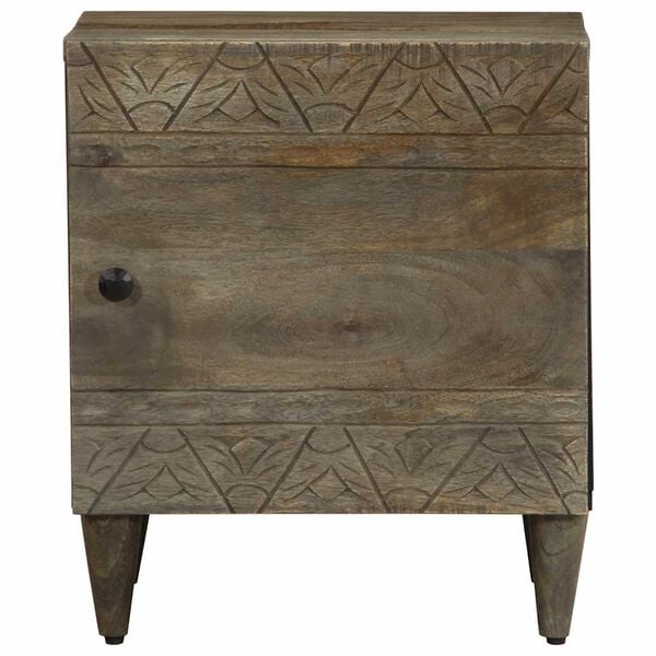 vidaXL Bedside Cabinet Light Grey 40x33x46 cm Solid Wood Mango