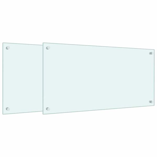 vidaXL Kitchen Backsplashes 2 pcs White 80x40 cm Tempered Glass