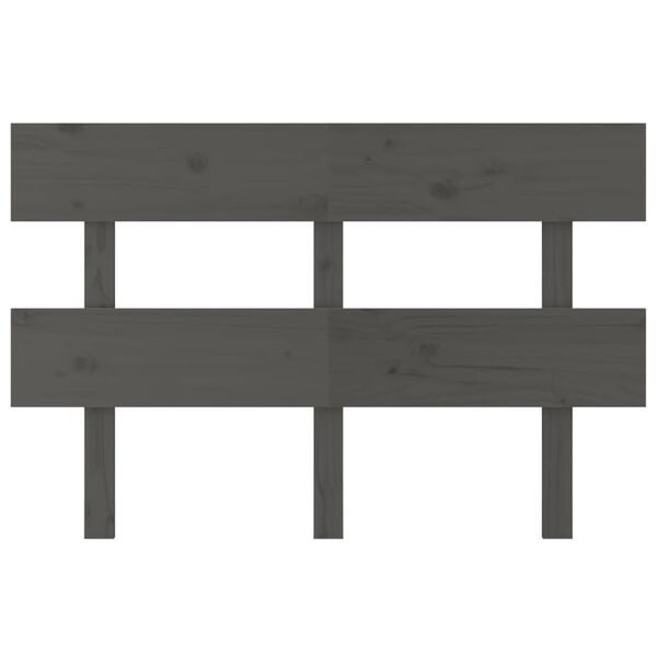 vidaXL Bed Headboard Grey 124x3x81 cm Solid Wood Pine