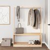 vidaXL Clothes Rack with Shoe Storage 113x40x157.5 cm Solid Wood Pine