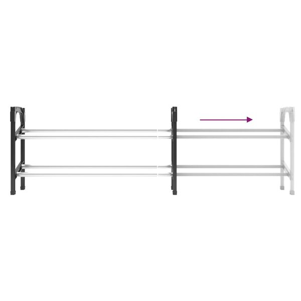 vidaXL Extendable Shoe Rack with Shelves 119x24x37 cm