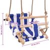 vidaXL Baby Swing with Safety Belt Cotton Wood Blue