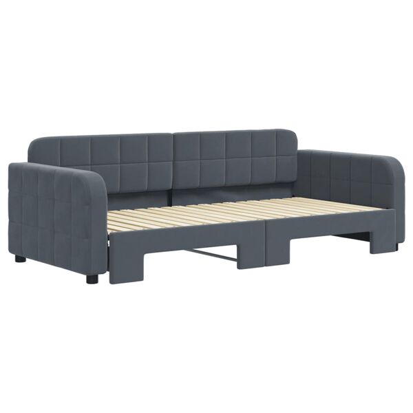 vidaXL Daybed with Trundle without Mattress Dark Grey 90x190 cm Single
