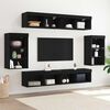 vidaXL TV Cabinet Set Wall-mounted 8 pcs Black oak Engineered wood