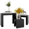 vidaXL Nesting Coffee Tables 3 pcs Black Engineered Wood
