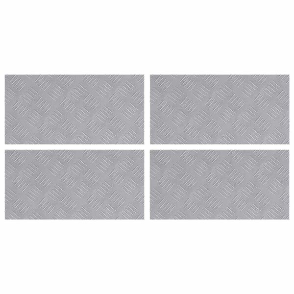 vidaXL Stair Tread Rectangular 4 pcs Silver 50 x 25 cm Aluminium