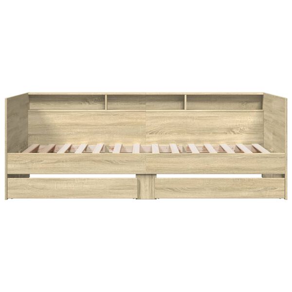 vidaXL Daybed with Drawers without Mattress Sonoma Oak 90x190 cm Single
