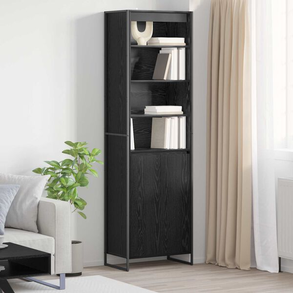 vidaXL Tall Cabinets 2 pcs Black Oak 60 x 36 x 200 cm Engineered Wood