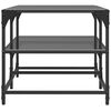 vidaXL Coffee Table with Black Glass Top 98.5x50x45 cm Steel