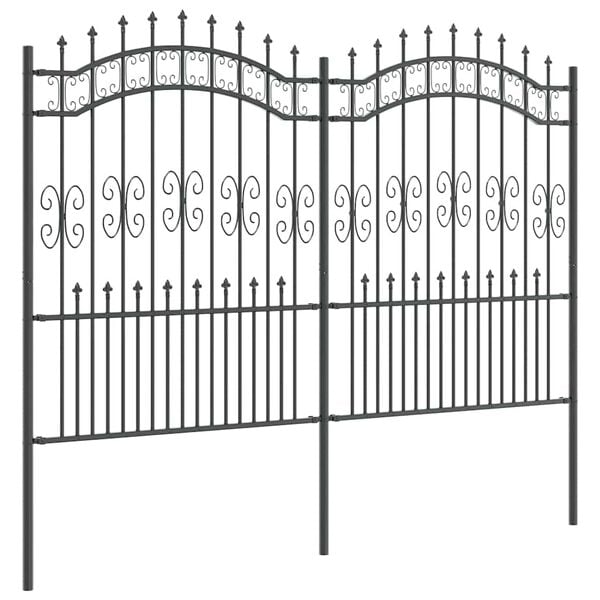vidaXL Garden Fence Grey 240 x 202.5 cm Powder-coated steel